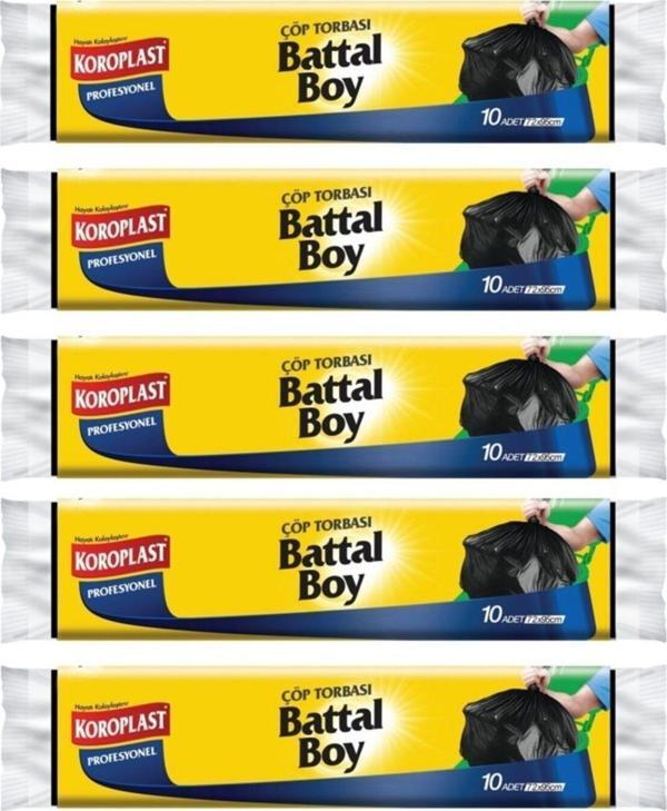 Koroplast Profesyonel 10lu Battal Boy Çöp Torbası X 5 Paket - Image 1