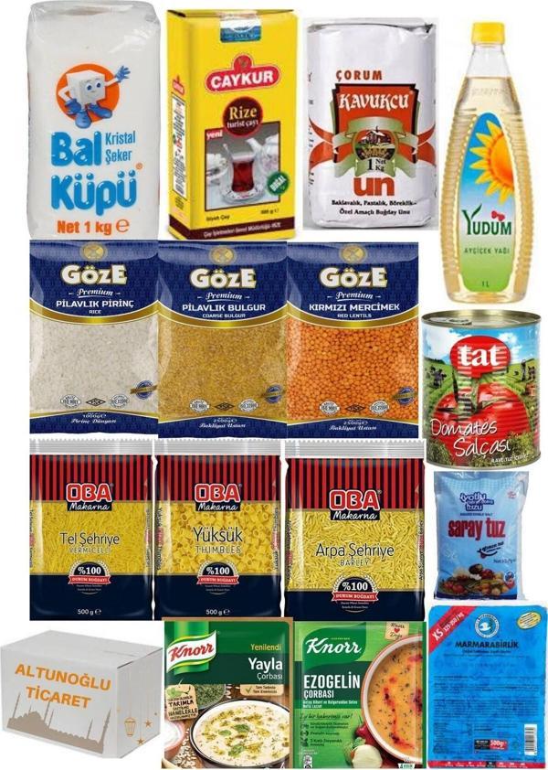 Yudum Ramazan Paketi Kumanya Yardım Erzak Gıda Kolisi Ekonomik 15 Parça Ürün - Image 1
