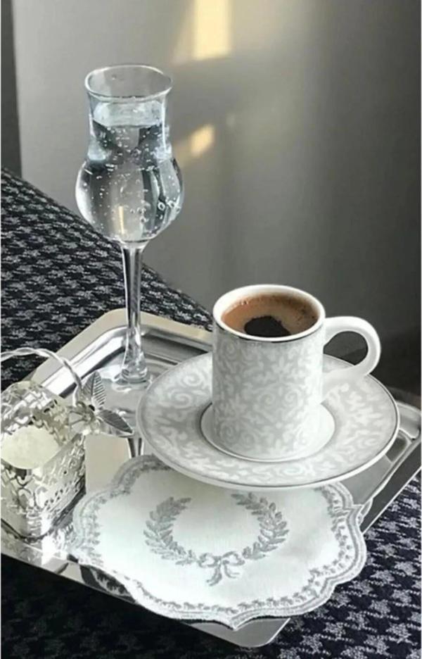 Toptanfoni Paslanmaz Çelik Gümüş Renk Sunum Tepsisi Çay Kahve Pasta Tatlı Servis Sunum Tepsisi  1 Ade - Image 1