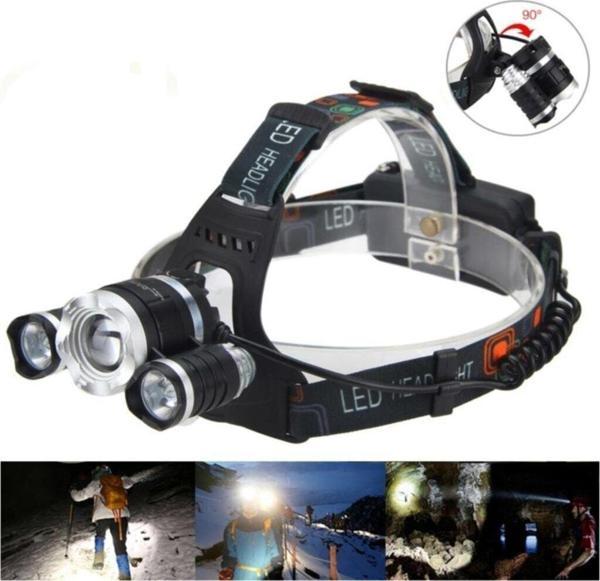 Bigem Boruit T6kafa Feneri 5000 Lumens 3xcree Xm-t6+2r5 Lamba Led Kamp Lambası - Image 1