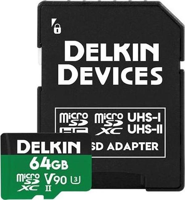 Delkin Devices 64GB Power MicroSDXC UHS-II 2000X 300MB/s V90 Hafıza Kartı - Image 1