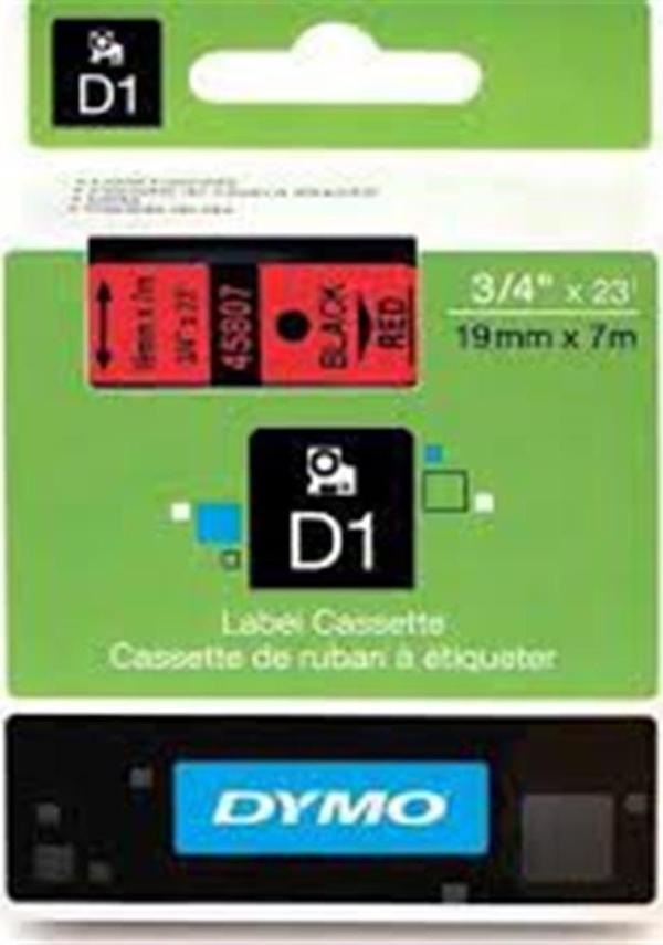 DYMO S0720870 D1 Yedek Şerit, 19 mm x 7 mt, Kırmızı - Siyah (45807) - Image 1