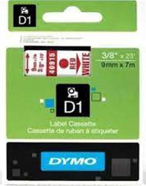 DYMO S0720700 D1 Yedek Şerit 9 mmx7mt Beyaz-Kırmızı 40915 - Image 1