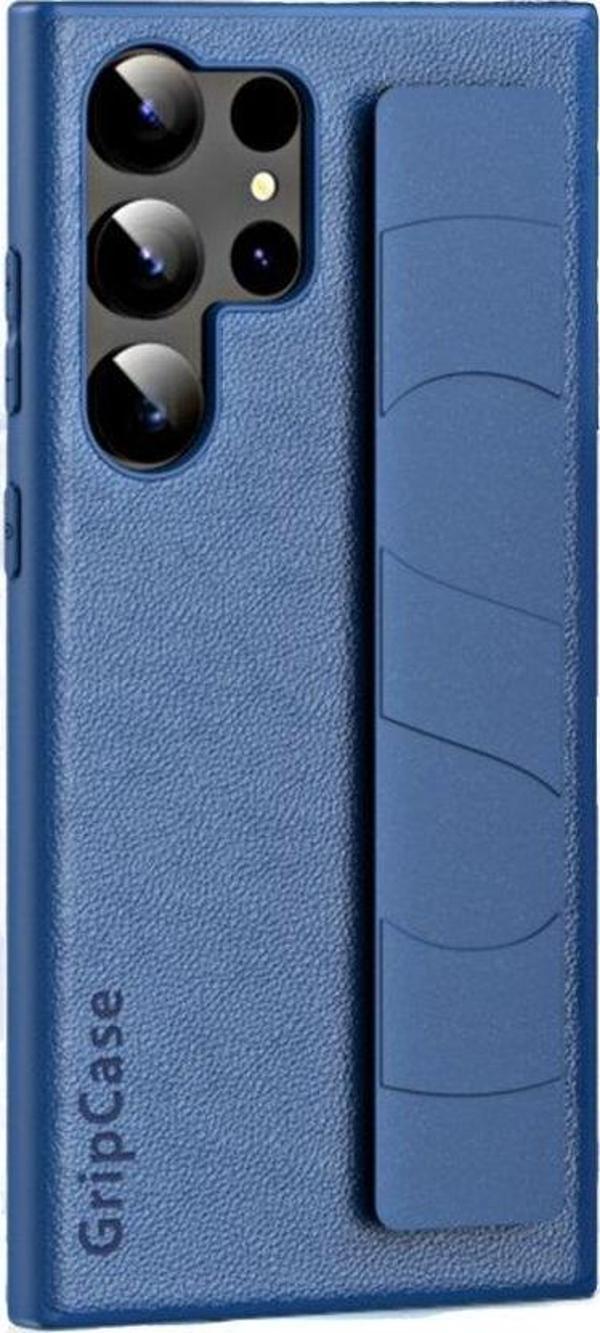ScHitec Samsung Galaxy S24 Ultra Uyumlu Premium Case Parmak Askılı Telefon Kılıfı Lacivert - Image 1