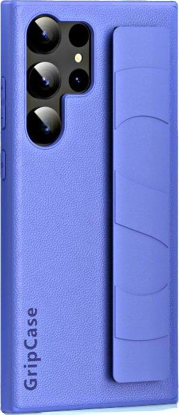 ScHitec Samsung Galaxy S24 Ultra Uyumlu Premium Case Parmak Askılı Telefon Kılıfı Mavi - Image 1