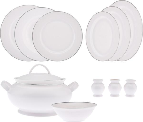Emsan New Marly Porselen 60 Parça 12 Kişilik Yuvarlak Yemek Takımı Platin - Image 1