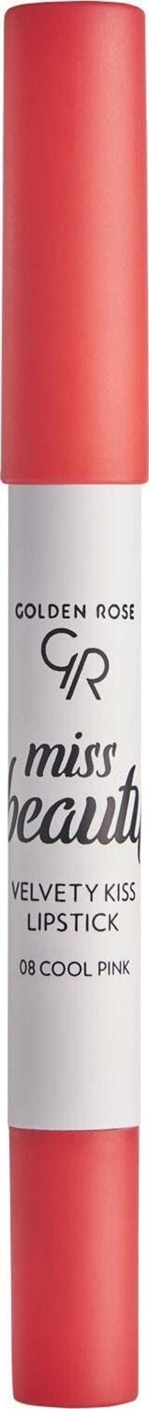 Golden Rose Miss Beauty Velvety Kiss Lipstick No:08 Cool Pink - Mat Kalem Ruj - Image 1