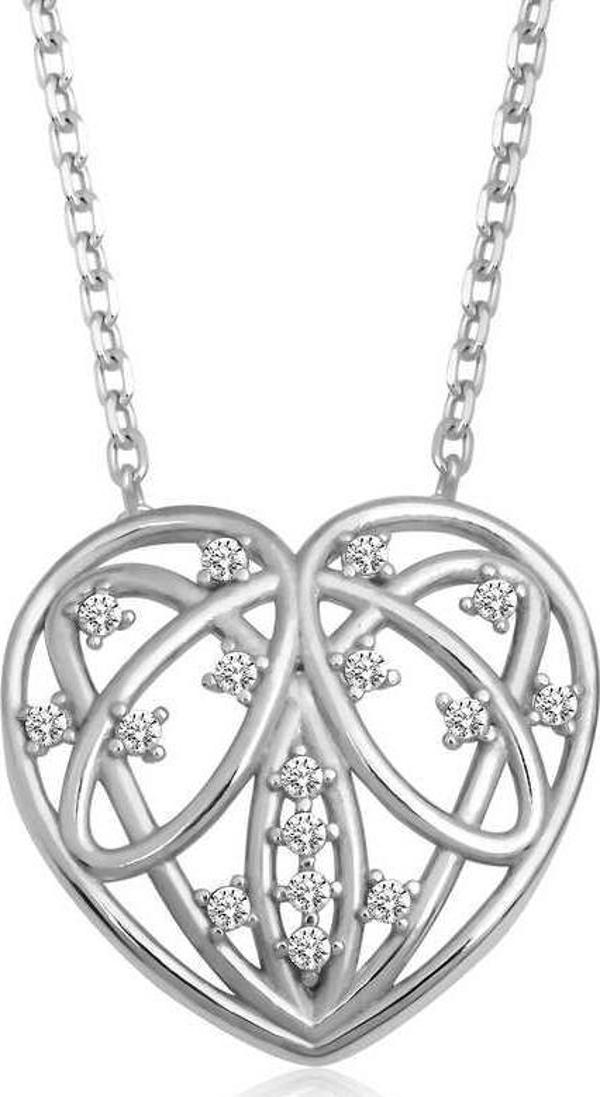 himarry 925 Ayar Gümüş Bombeli Kalp Kadın Gümüş Kolye - Image 1