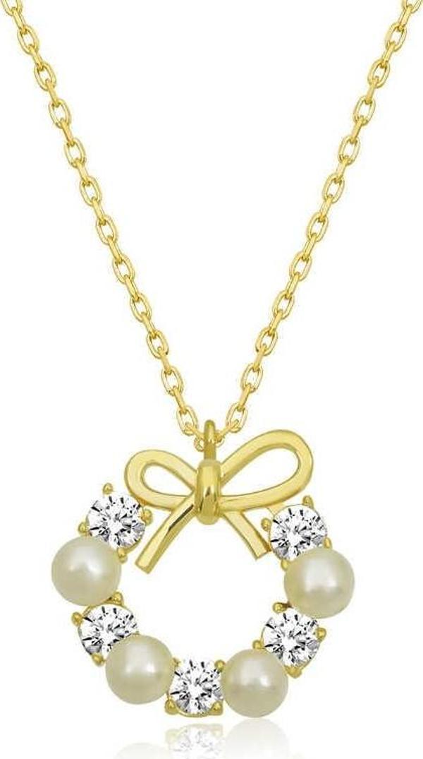 himarry 925 Ayar Gümüş İnci Kurdele Kadın Gümüş Kolye - Image 1