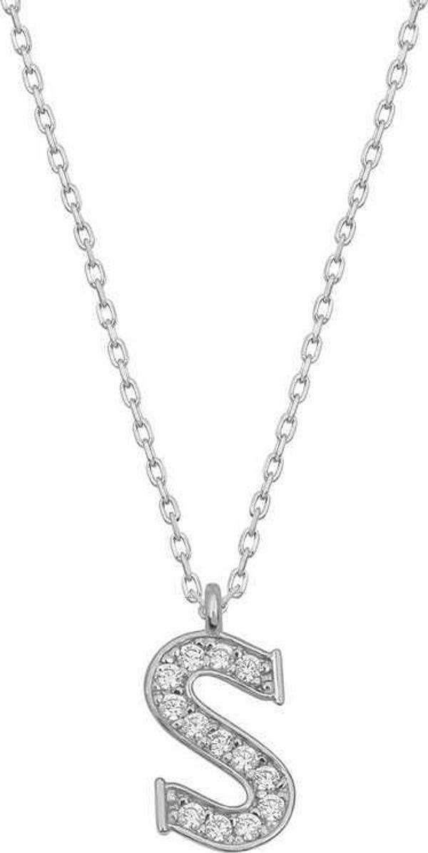 himarry 925 Ayar Gümüş Rodyum Kaplama S Harfi Kadın Gümüş Kolye - Image 1