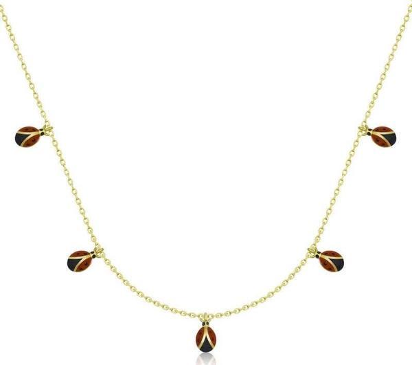 himarry 925 Ayar Gümüş Uğur Böceği Şans Kadın Gümüş Kolye - Image 1