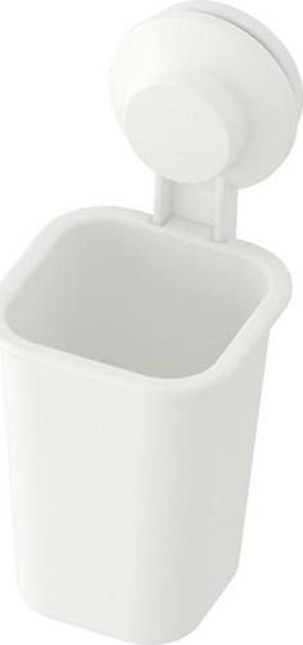 IKEA Tisken Vantuzlu Beyaz Plasti̇k Diş Fırçalık - Image 1