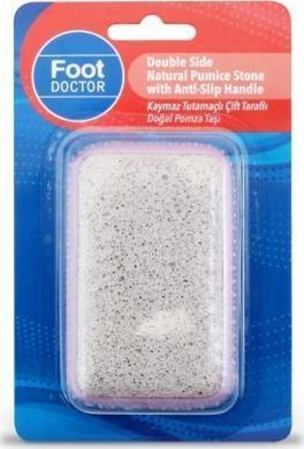 Foot Doctor Kaymaz Tutmaçlı Çift Taraflı Doğal Pomza Taşı - Image 1