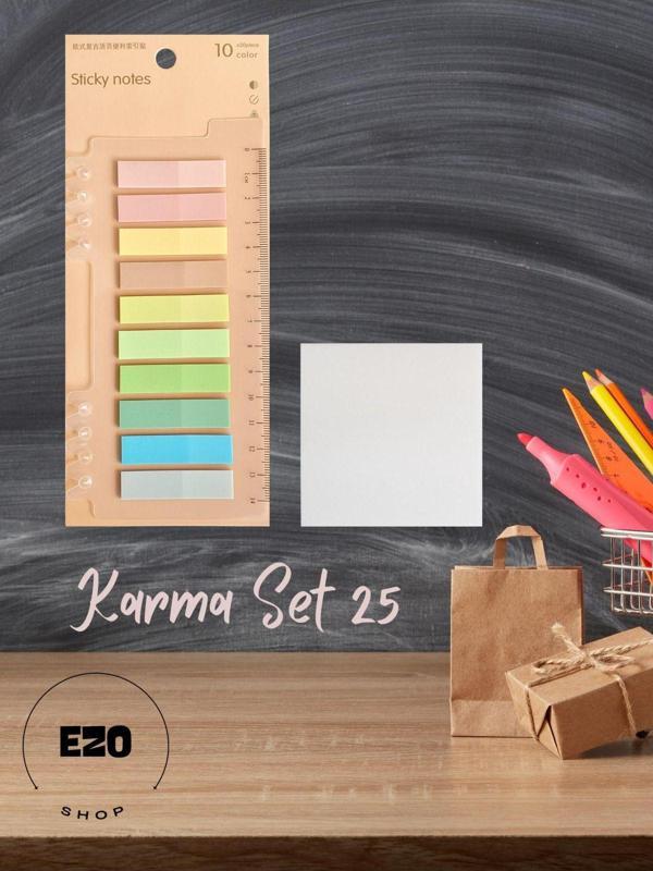 Ezoshop 2 Li Set Postit / Karenot 76x76cm Seffaf Yapiskanli Not Kagidi Kirtasiye Post It Karma Set 25 - Image 1