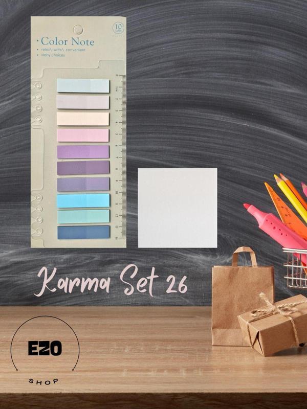 Ezoshop 2 Li Set Postit / Karenot 76x76cm Seffaf Yapiskanli Not Kagidi Kirtasiye Post It Karma Set 26 - Image 1