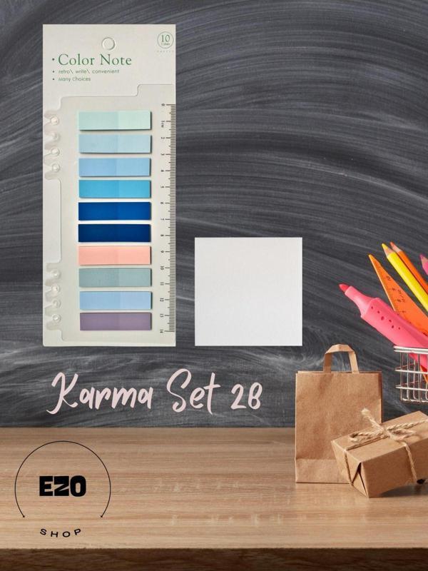 Ezoshop 2 Li Set Postit / Karenot 76x76cm Seffaf Yapiskanli Not Kagidi Kirtasiye Post It Karma Set 28 - Image 1