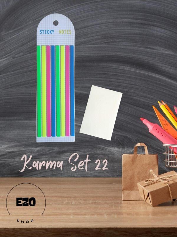 Ezoshop 2 Li Set Uzun Şerit Ve Karenot Küçük Boy Seffaf Yapiskanli Not Kagidi Kirtasiye Post It Karma Set 22 - Image 1