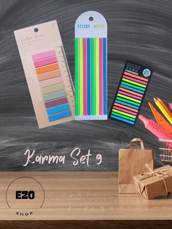 Ezoshop 3 lü Set Postit Uzun Kısa Serit Seffaf Yapiskanli Not Kagidi Kirtasiye Post it Karma Set 9 - Image 1
