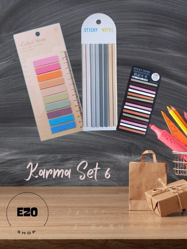 Ezoshop 3 lü Set Postit Uzun Kısa Serit Seffaf Yapiskanli Not Kagidi Kirtasiye Post it Karma Set-6 - Image 1