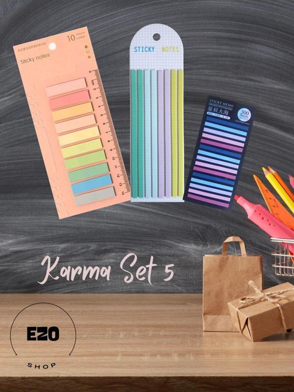 Ezoshop 3 lü Set Postit Uzun Kısa Serit Seffaf Yapiskanli Not Kagidi Kirtasiye Post it Superset-5 - Image 1