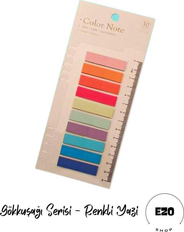 Ezoshop Post-it Sticky Notes Şeffaf Renkli Yapışkan Not Defteri Etiketi Not Yer Imleri 200 Yaprak Renkli Yaz - Image 1