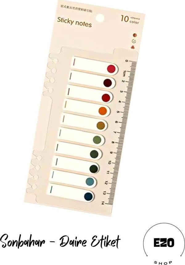 Ezoshop Post-it Sticky Notes Şeffaf Renkli Yapışkan Not Defteri Etiketi Not Yer Imleri 200 Yaprak Sonbahar - Image 1