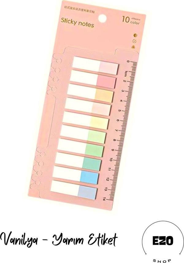 Ezoshop Post-it Sticky Notes Şeffaf Renkli Yapışkan Not Defteri Etiketi Not Yer Imleri 200 Yaprak Vanilya - Image 1