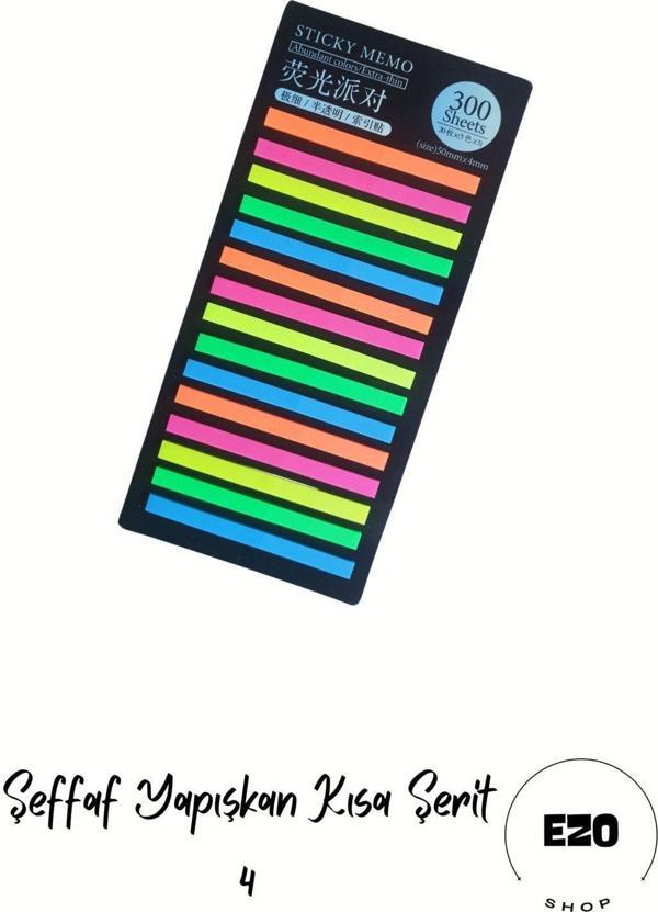Ezoshop Post-it Sticky Notes Şeffaf Renkli Yapışkan Postit Not Kağıdı Etiketi Kısa Şerit 4 - Image 1