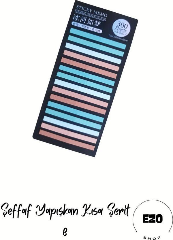 Ezoshop Post-it Sticky Notes Şeffaf Renkli Yapışkan Postit Not Kağıdı Etiketi Kısa Şerit 8 - Image 1