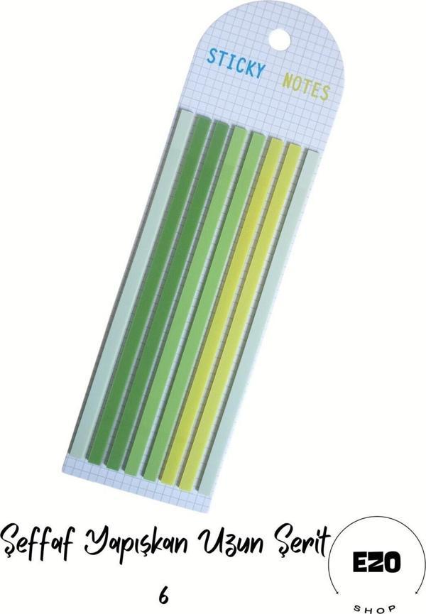 Ezoshop Post-it Sticky Notes Şeffaf Renkli Yapışkan Postit Not Kağıdı Etiketi Uzun Şerit 6 - Image 1