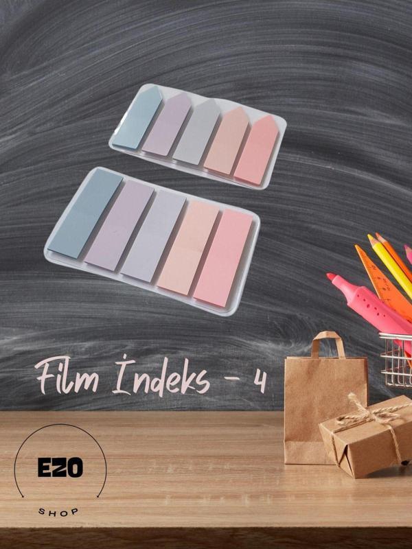Ezoshop Şeffaf Renkli Post it Yapışkanlı Not Kağıdı Not Defteri Etiket Film İndeks-4 - Image 1