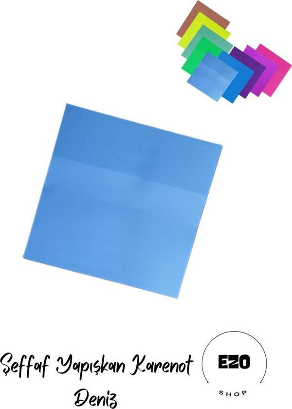 Ezoshop Şeffaf Renkli Postit Yapışkan Post-İt Not Kağıdı Karenot Deniz - Image 1