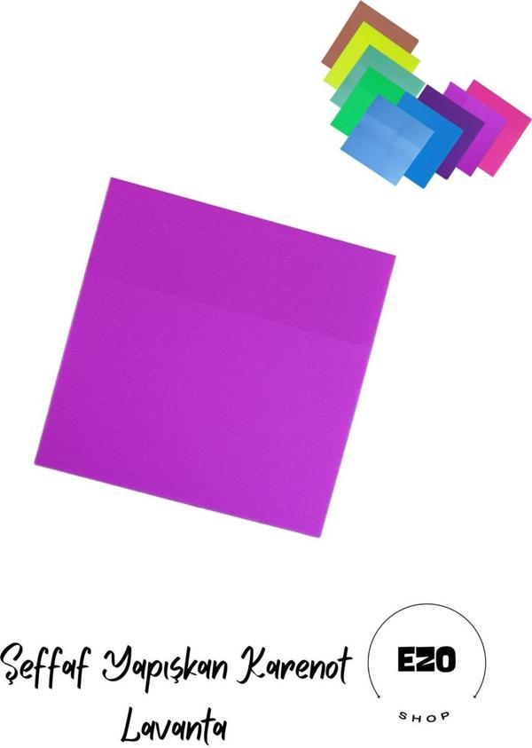 Ezoshop Şeffaf Renkli Postit Yapışkan Post-İt Not Kağıdı Karenot Lavanta - Image 1
