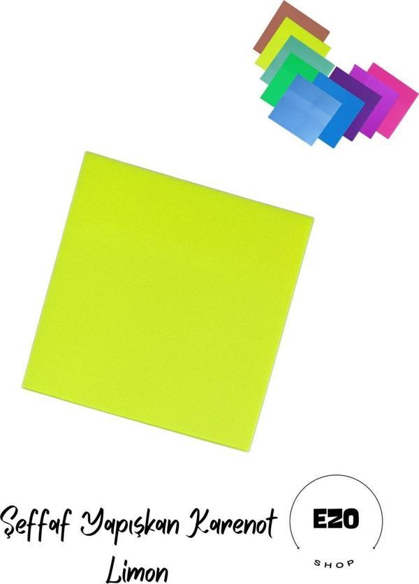 Ezoshop Şeffaf Renkli Postit Yapışkan Post-İt Not Kağıdı Karenot Limon - Image 1