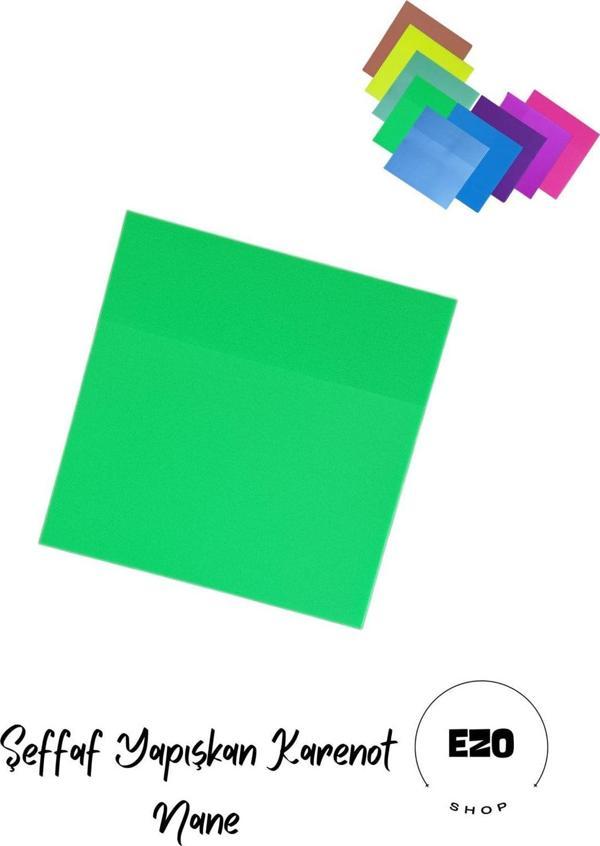 Ezoshop Şeffaf Renkli Postit Yapışkan Post-İt Not Kağıdı Karenot Nane - Image 1