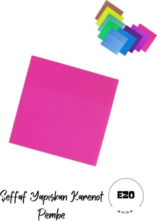 Ezoshop Şeffaf Renkli Postit Yapışkan Post-İt Not Kağıdı Karenot Pembe - Image 1