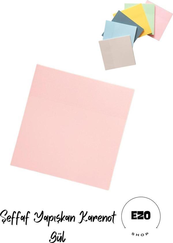 Ezoshop Şeffaf Renkli Yapışkan Post It Not Kağıdı Karenot Gül - Image 1