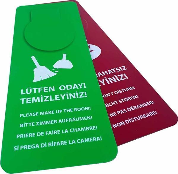 100 Adet Dnd Çift Taraflı Kart  Rahatsız Etmeyin Odayı Temizleyiniz Otel Odası Kartı Kapı Askısı - Image 1