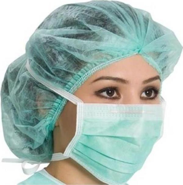 100 Adet Medikal Bağcıklı Maske 3 Katlı Telli – Bağlama İpli - Image 1