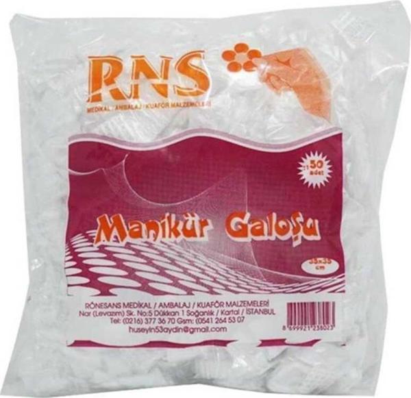 100 Adet Şeffaf Manikür Galoşu 8 Mikron Tek Kullanımlık Kullan At 35×35 - Image 1