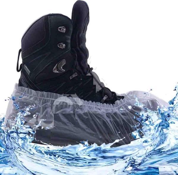 1000 Adet Tek Kullanımlık Plastik Kaymayan Sıvı Geçirmez Beyaz Galoş Kullan At - Image 1