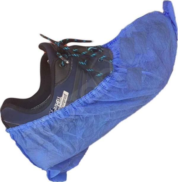 2000 Adet Tela Spunbond Nonwoven Bez Galoş Tek kullanımlık Kaymaz Lastikli Mavi Galoş - Image 1