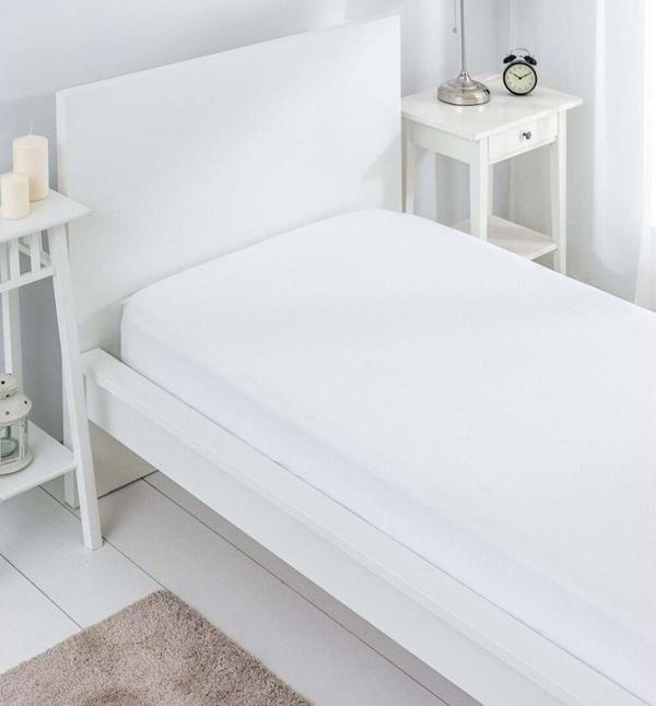 5 Adet Beyaz Düz Tek Kişilik %100 Pamuk Otel Çarşaf 160×240 Cm 63 Tel Dokuma - Image 1