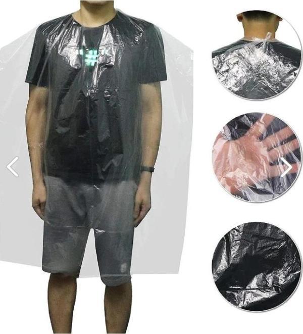 50 Adet Tek Kullanımlık Naylon Önlük Penuar Çalışma Boya Mutfak Kuaför Önlüğü Apron Kullan at - Image 1