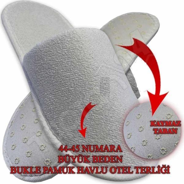 Çift Kat Kalın Pamuk Havlu Terlik Kaymaz Taban Otel Terliği Yüksek Kalite - Image 1
