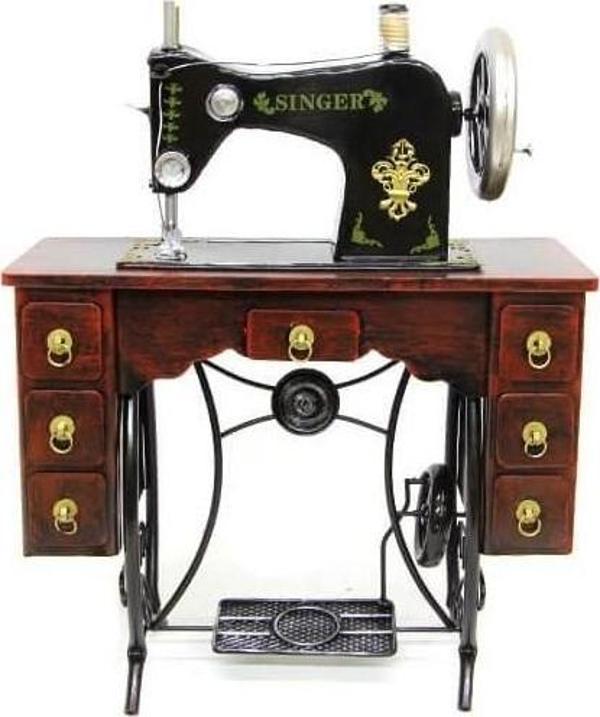 himarry Dekoratif Metal Dikiş Makinesi Vintage Ev Ofis Hediyelik - Image 1