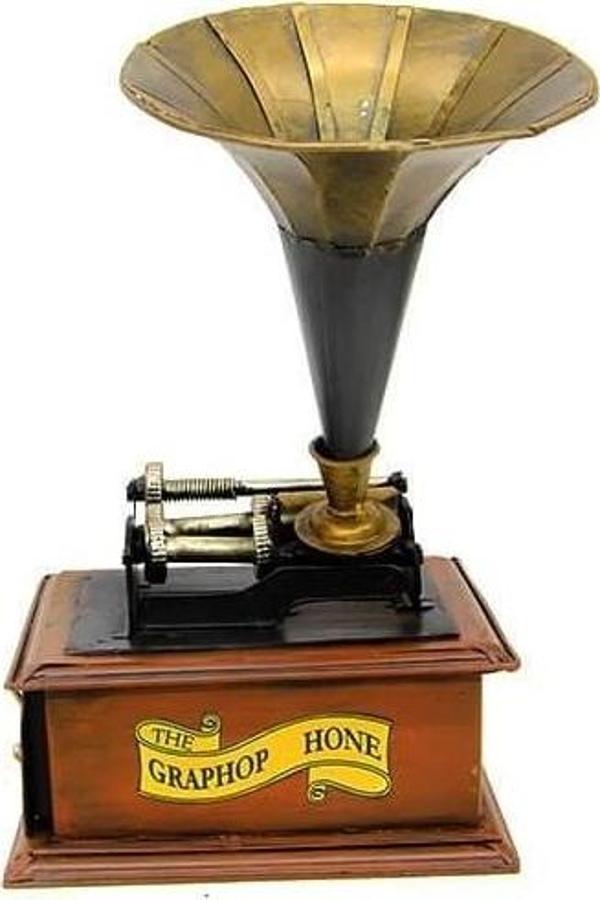 himarry Dekoratif Metal Gramofon Kutu Hediyelik - Image 1