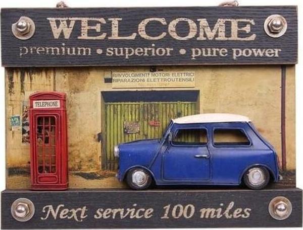 himarry Dekoratif Metal Kapı Yazısı Araba ve Telefon Kulübesi Dekorlu - Image 1