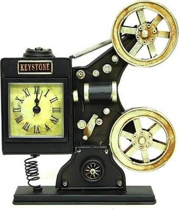 himarry Dekoratif Metal Sinemaskop Saat Vintage Hediyelik - Image 1