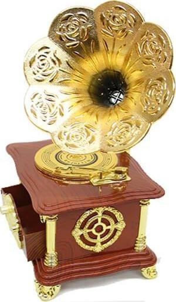 himarry Gramofon Ayaklı Müzikli Vintage Müzik Kutusu Hediyelik - Image 1